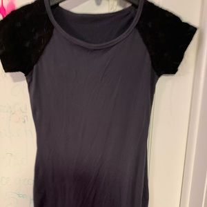 Slate Grey Black Lace Bodycon Dress